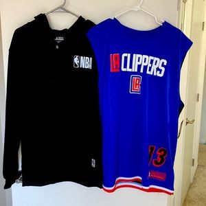 Set of NBA light weight hoodie and clippers jersey “shirt”